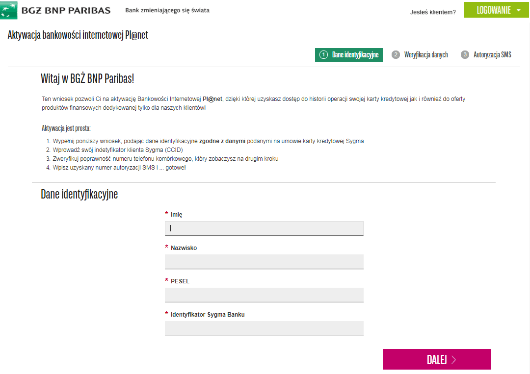 Aktywacjaplanet Bnp Paribas Bank Polska S A