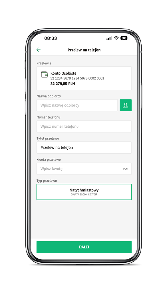 przelew na telefon
