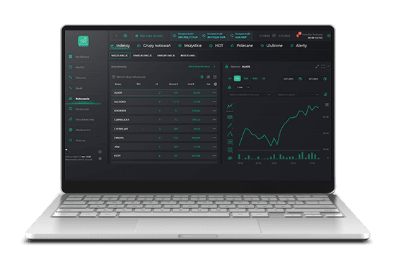 System transakcyjny GOwebmakler na laptopie
