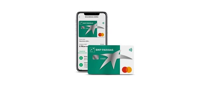 grafika karty debetowej plastikowej i w telefonie