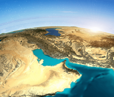 Wizulalizacja mapy krajów Bliskiego Wschodu