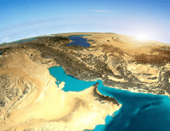 Wizulalizacja mapy krajów Bliskiego Wschodu