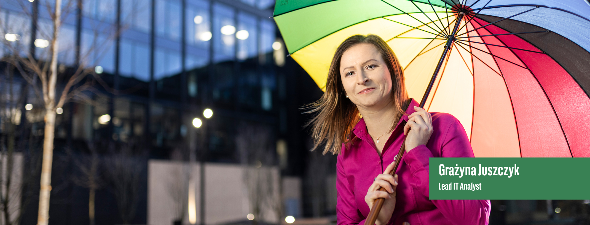 Grażyna, pracownik banku z obszaru IT Analiza biznesowa.